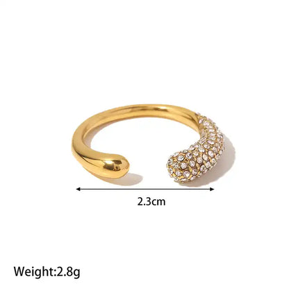 Water Drop Cubic Zircon Open Ring