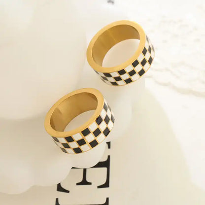 Black and White Enamel Ring