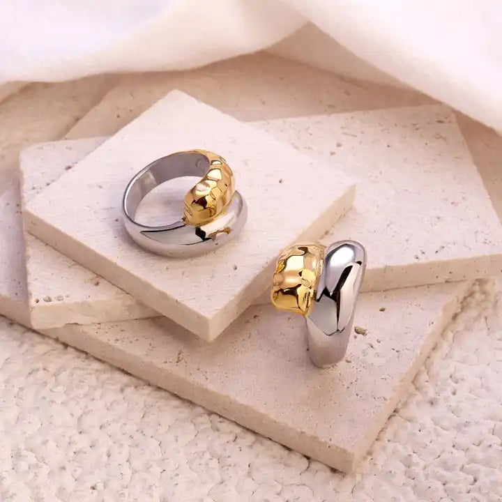 Chunky Two Color Tones Ring