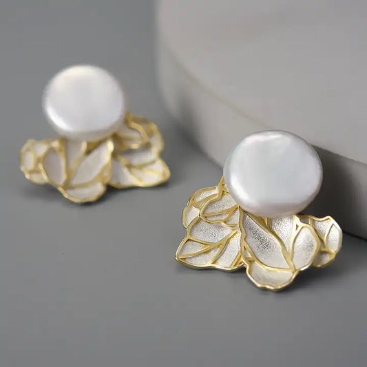 Baroque pearl stud earrings