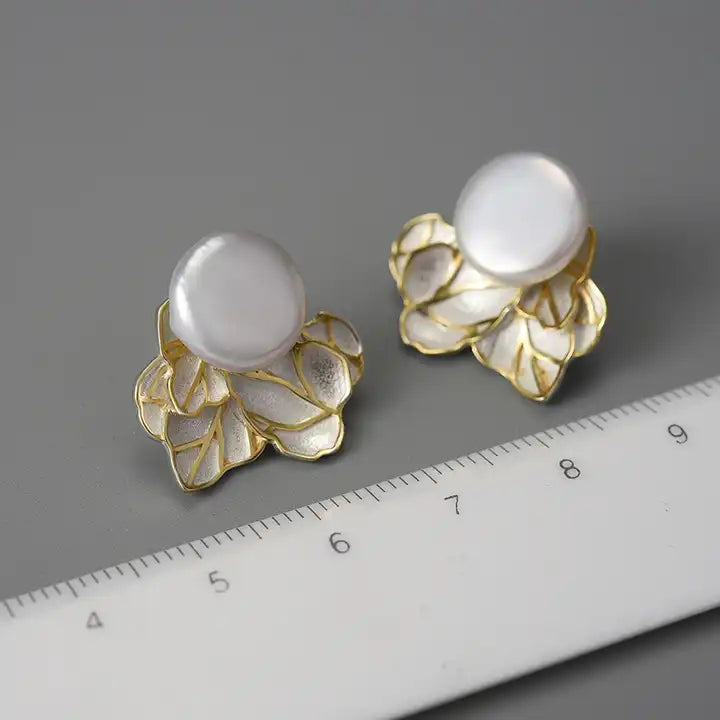 Baroque pearl stud earrings