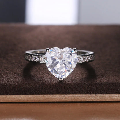 Heart Zircon Silver Plated Ring